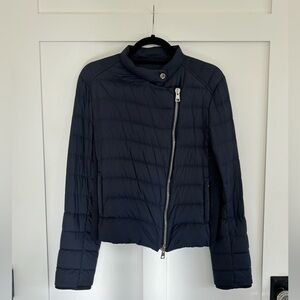 Theory Down Puffer / Tech Jacket, Navy Blue, Size Medium, Activewear / Moto Look